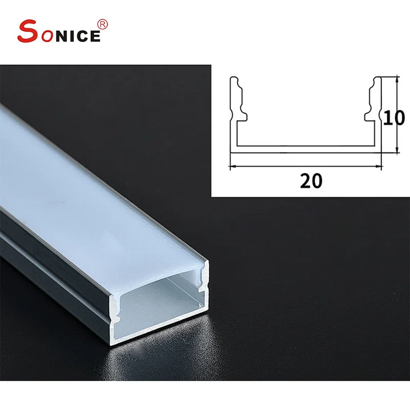 outside, surface mountedLED profile with LED strip