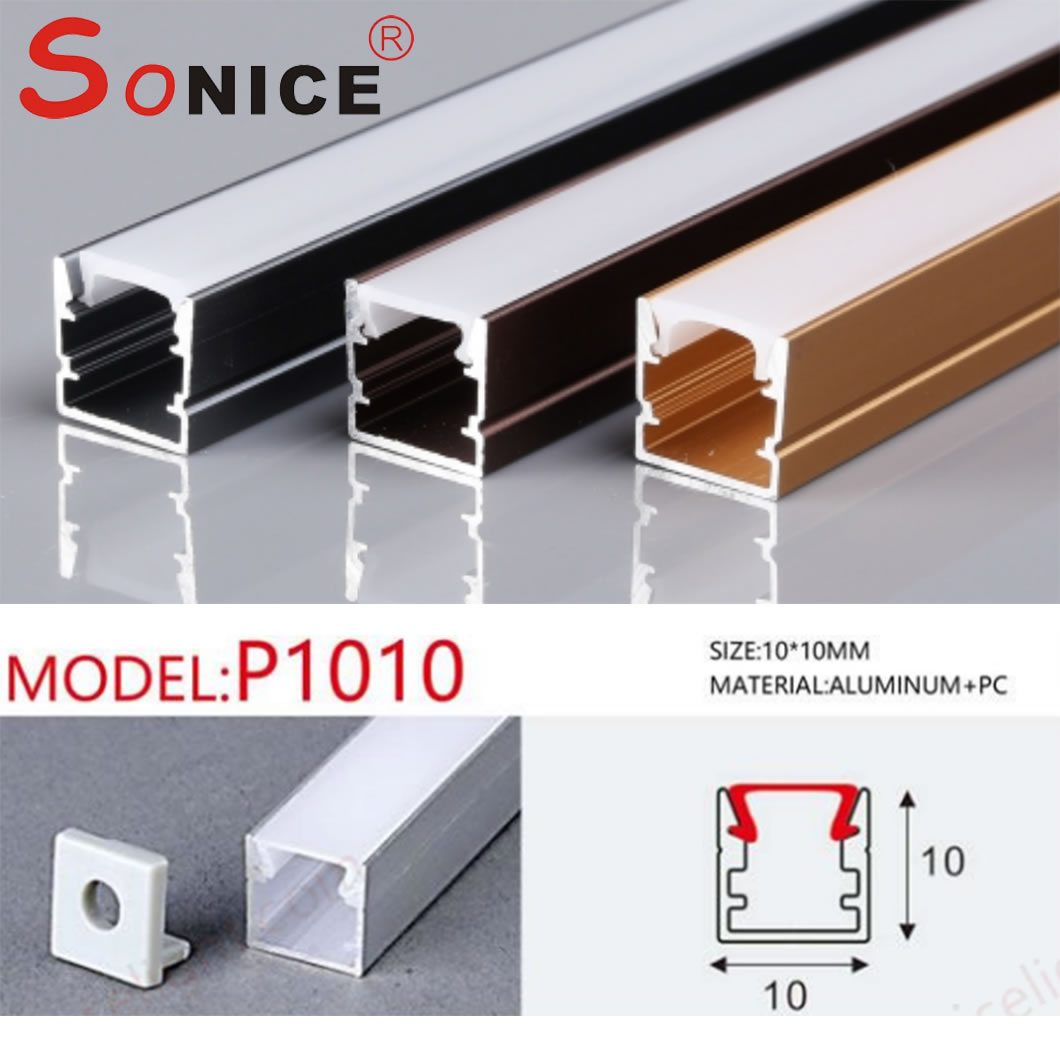 outside, surface mountedLED profile with LED strip