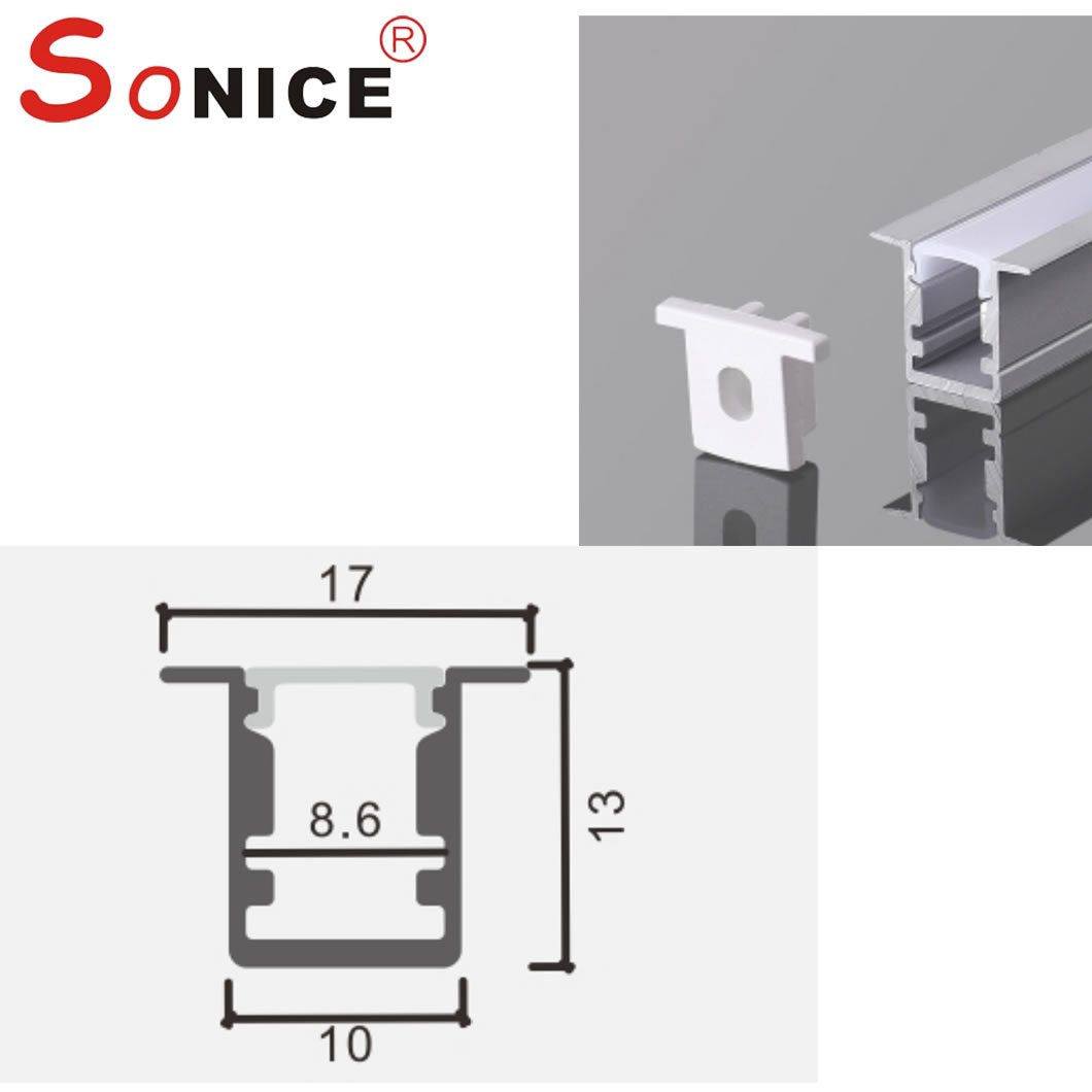 outside, surface mountedLED profile with LED strip