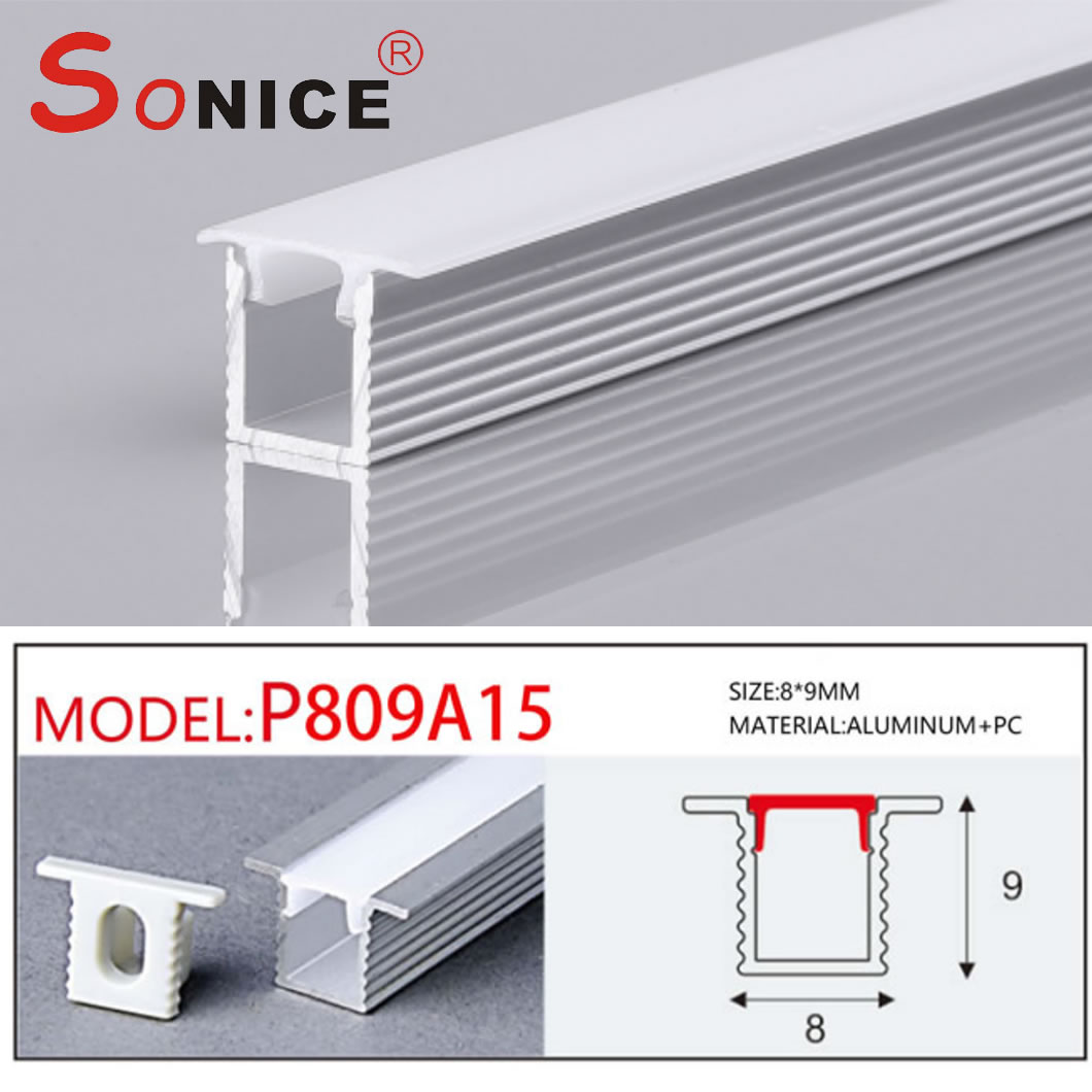 outside, surface mountedLED profile with LED strip