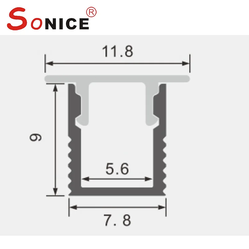 outside, surface mountedLED profile with LED strip
