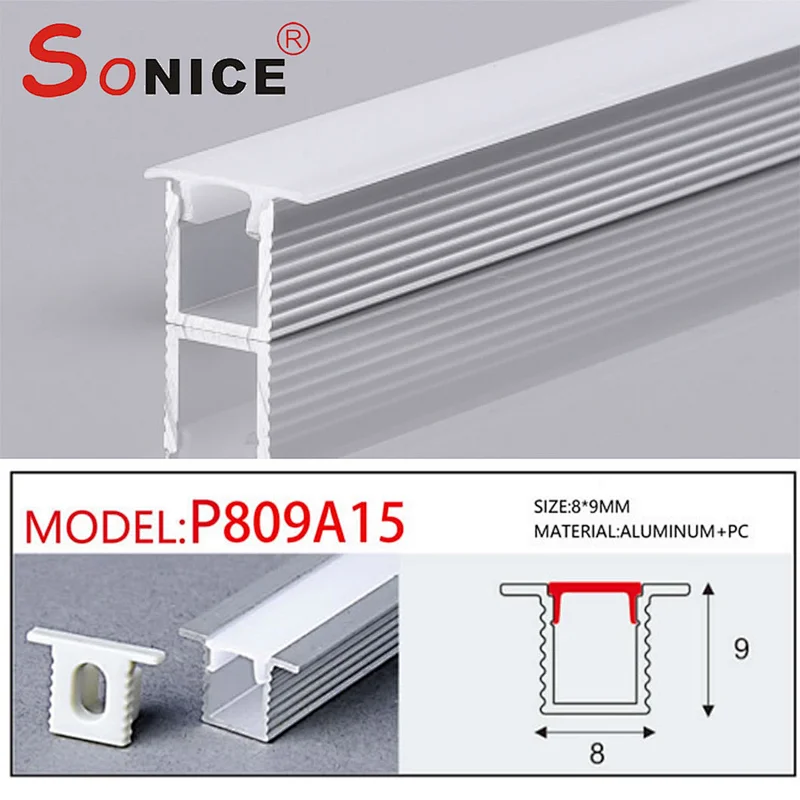 outside, surface mountedLED profile with LED strip