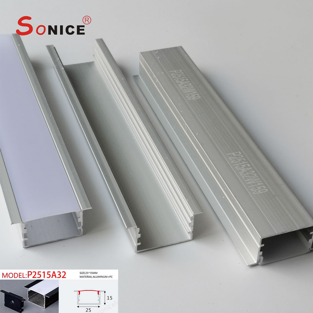 outside, surface mountedLED profile with LED strip