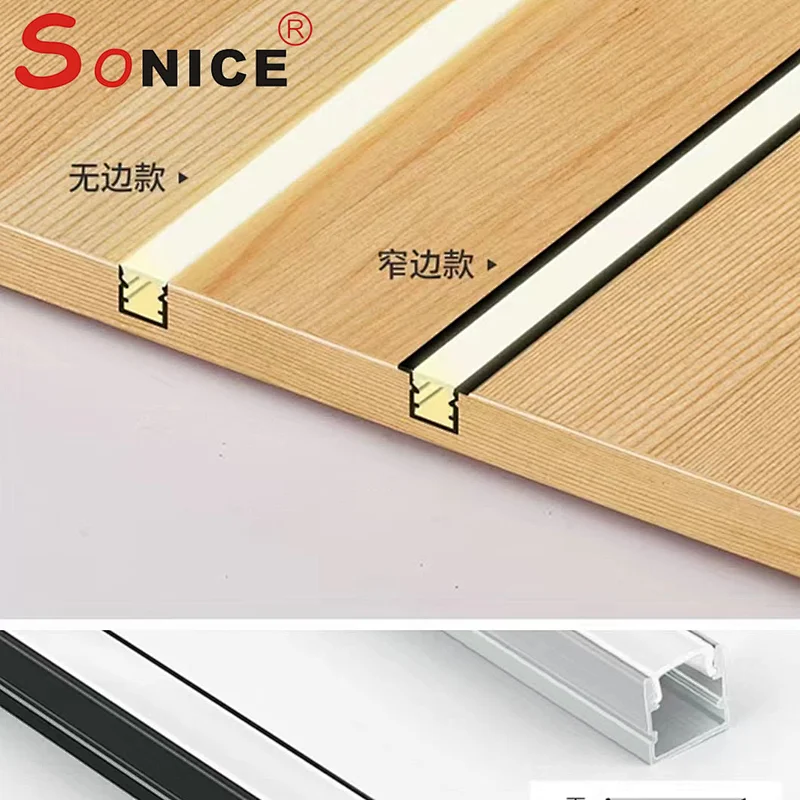 outside, surface mountedLED profile with LED strip