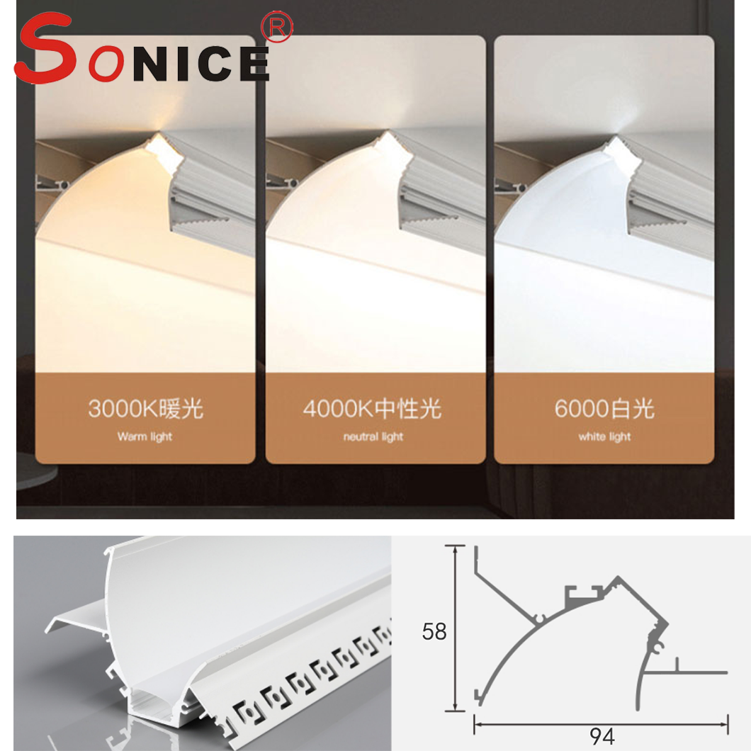 Ceiling corner reflective profile
