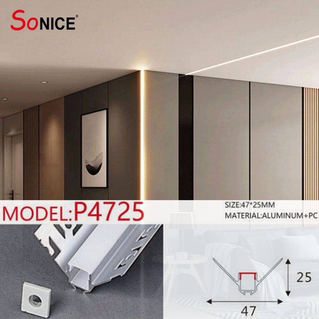 wall corner profile linear light