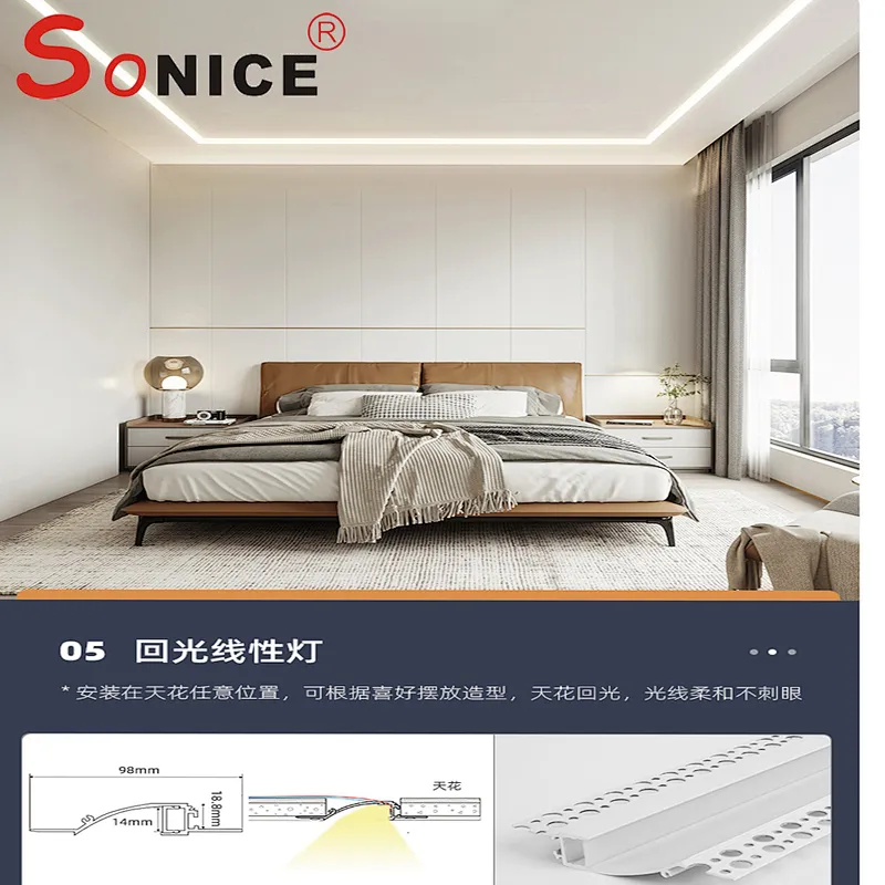 Ceiling corner reflective profile