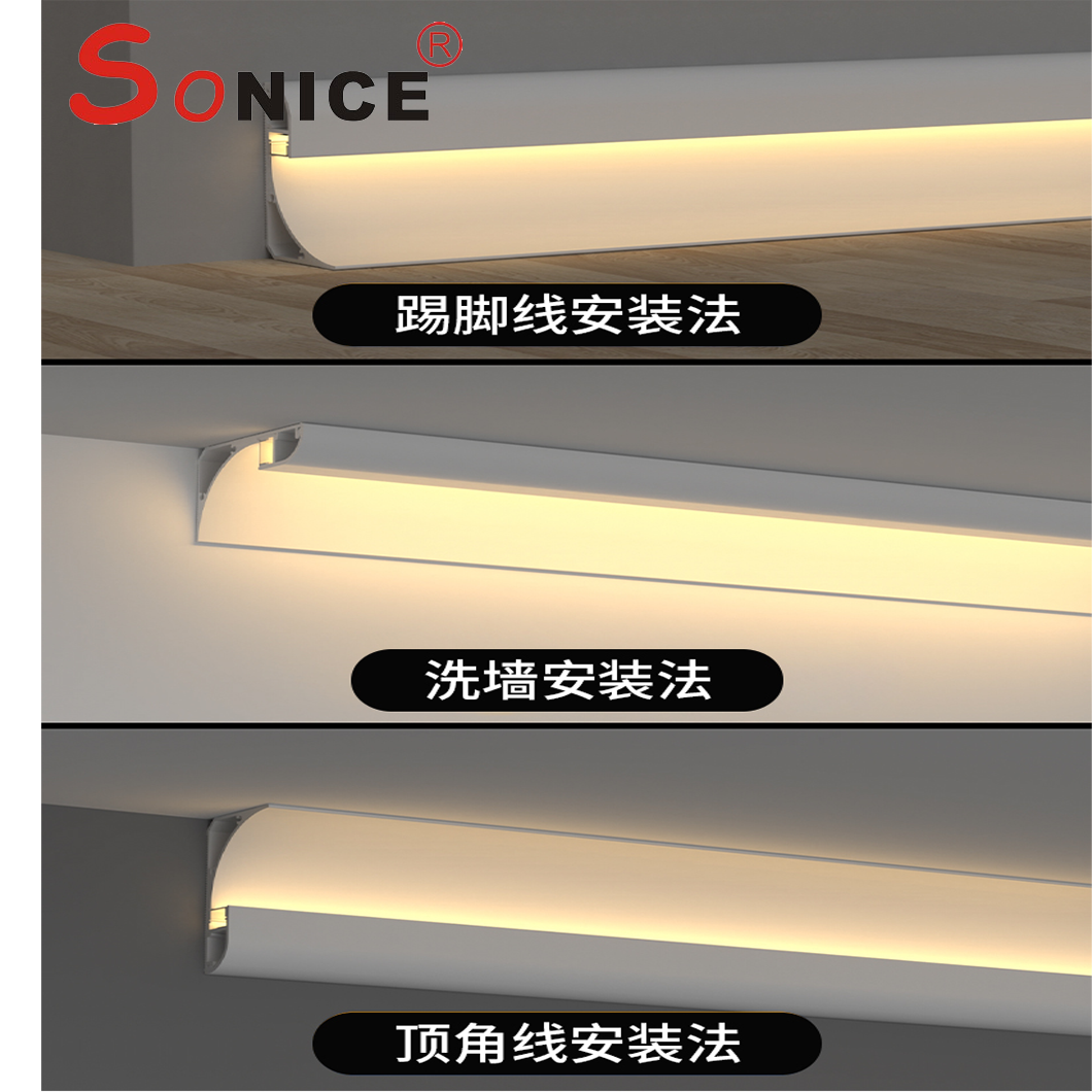 Ceiling corner reflective profile