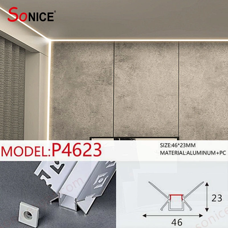 wall corner profile linear light