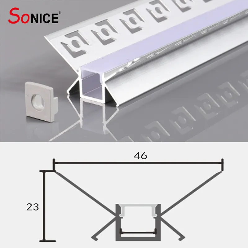wall corner profile linear light