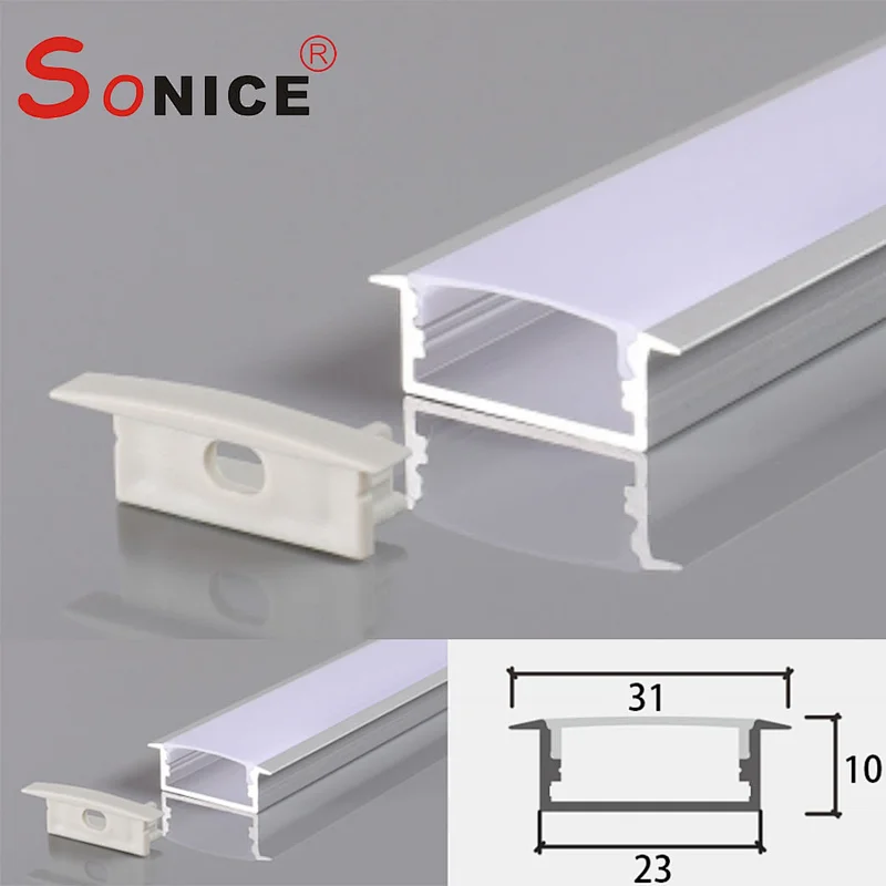 outside, surface mountedLED profile with LED strip
