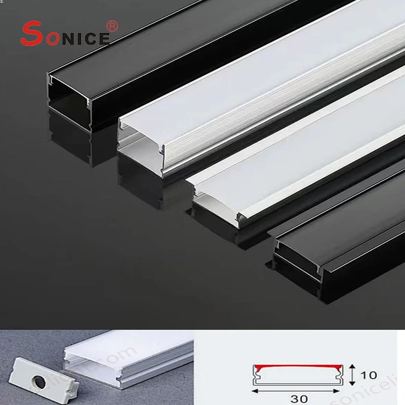 outside, surface mountedLED profile with LED strip