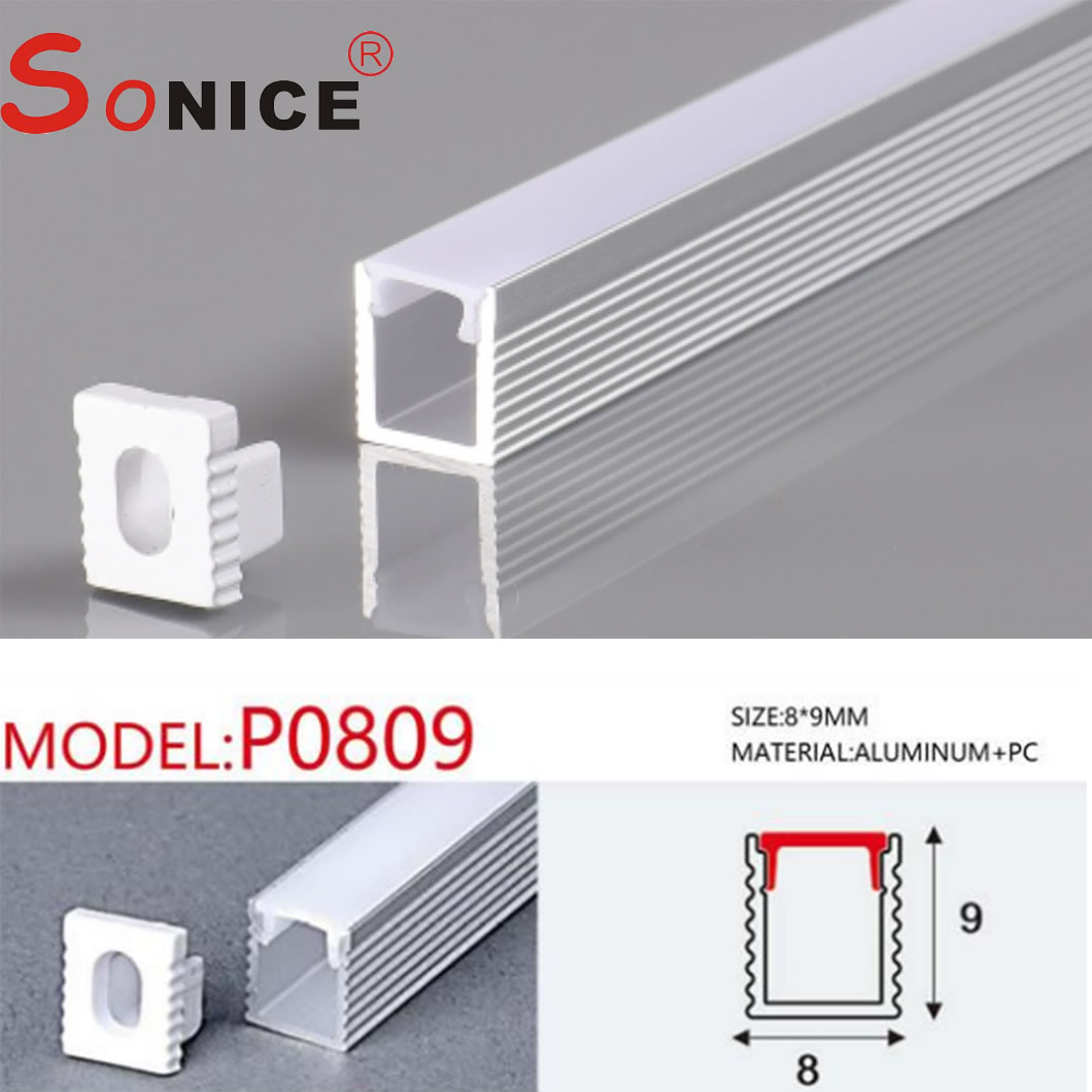 outside, surface mountedLED profile with LED strip
