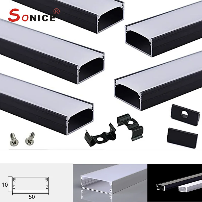 outside, surface mountedLED profile with LED strip