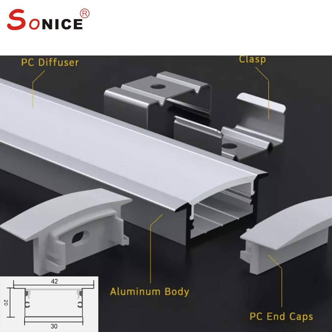 LED profile with LED strip