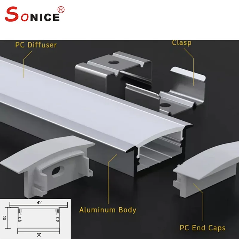 LED profile with LED strip