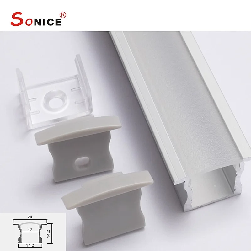 outside, surface mountedLED profile with LED strip