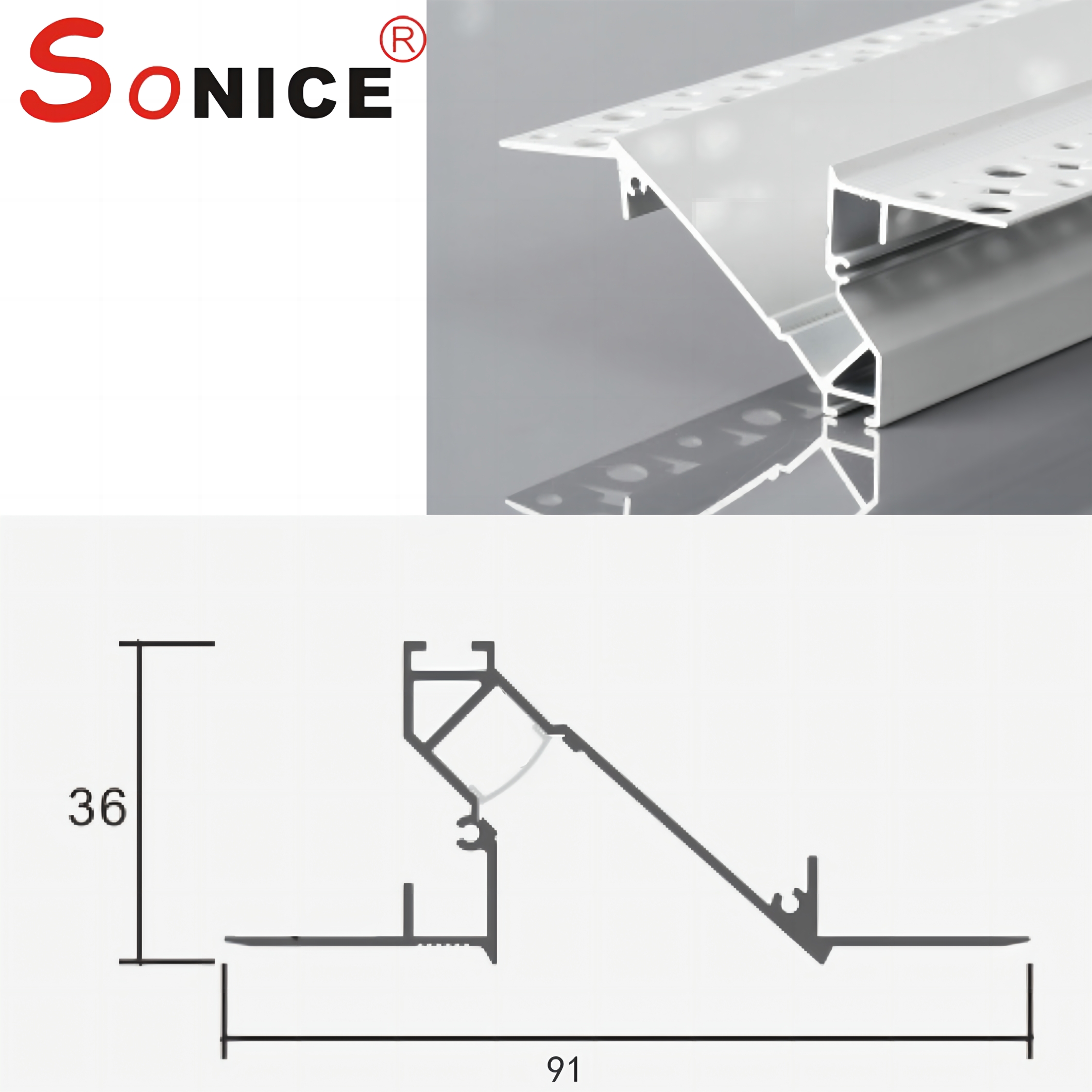 Ceiling corner reflective profile