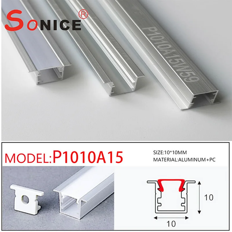 outside, surface mountedLED profile with LED strip