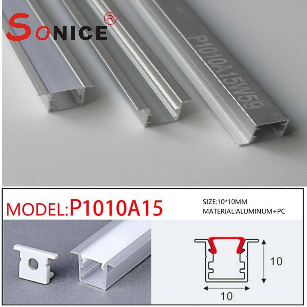 outside, surface mountedLED profile with LED strip