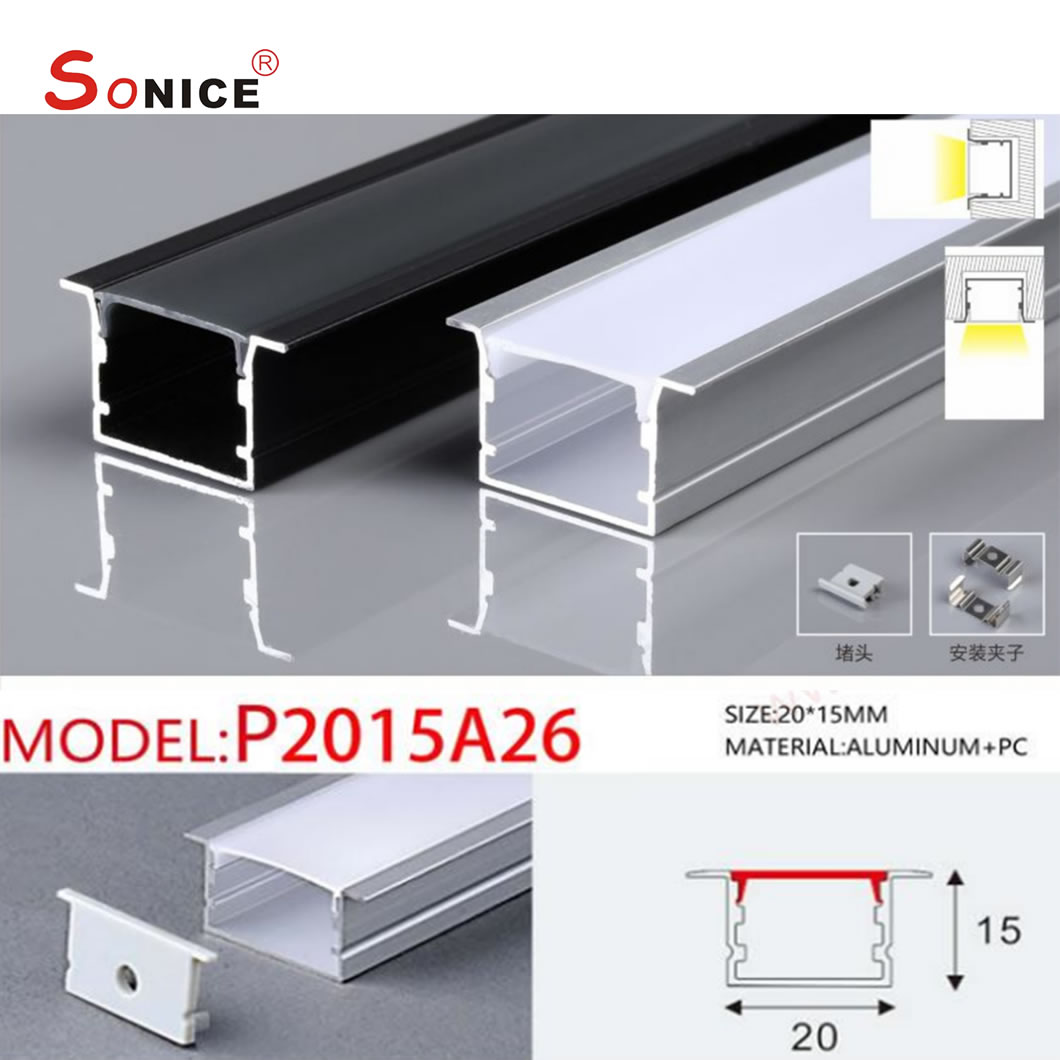 outside, surface mountedLED profile with LED strip