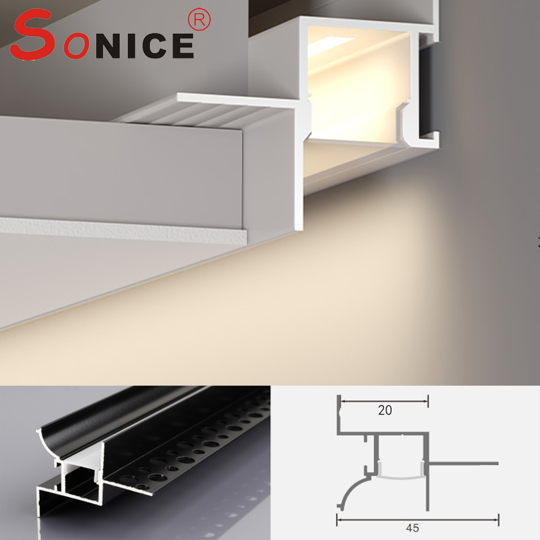 Ceiling corner reflective profile