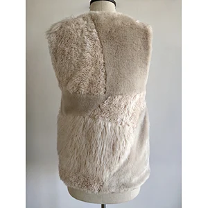 New design short faux fur concise lady vest