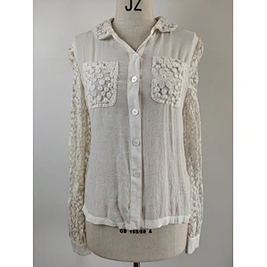 Hot Sale Women Casual Wear Ladies Lace Shirts