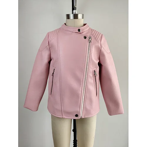 Autumn Fashion Kids Leather Jacket Girls PU Jacket