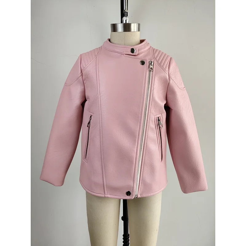 Autumn Fashion Kids Leather Jacket Girls PU Jacket