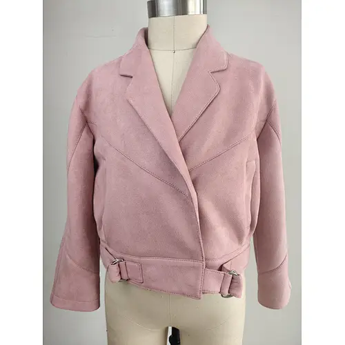 Pink suede jacket for girls