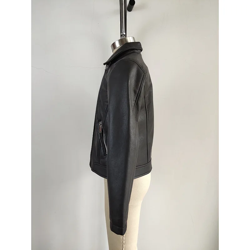 FTY supplier girls PU leather jacket
