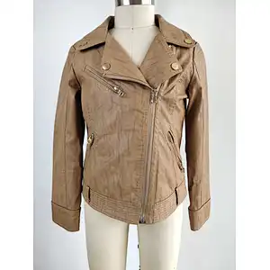Sunny Baby Children's spring new girls PU leather coat