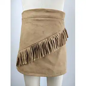 Girls Slim Suede Dress with Tassels