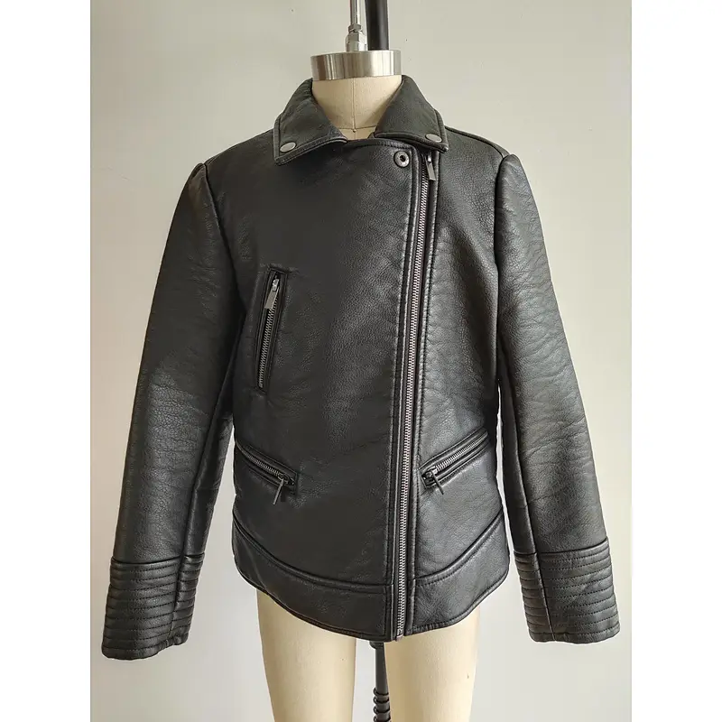 Autumn Winter Warmth Leather PU Coats for Girls