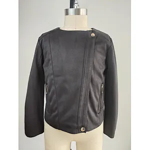 Factory supply fashion girls suede jacket