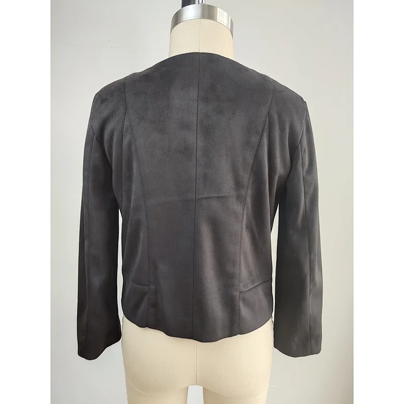Factory supply fashion girls suede jacket