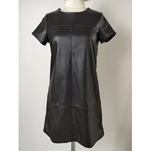 Hot Sales Casual Solid Color Half Sleeve PU T-shirt Dress