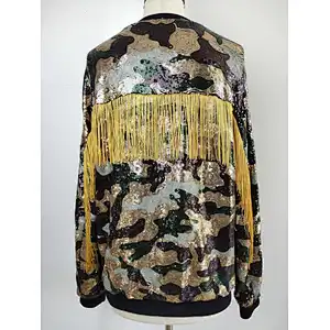 OEM women tops multicolor sequin top