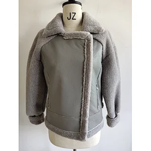 High quality cheap long sleeve jacket fur women jacket
