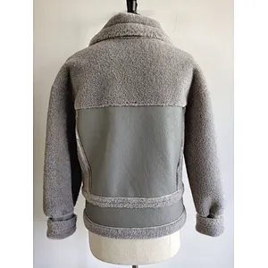 High quality cheap long sleeve jacket fur women jacket