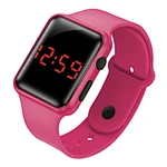 Hot Selling Wholesale Gift Girl Wrist Watch Sports Design Pink Square Display Silicone LED