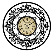 Elegant Iron Framed Wall Clock