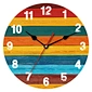 Modern Fad Colorful Wooden Patterned Iron Wall Clock