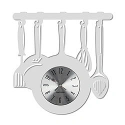 Modern Kitchenware Pattern Metal Wall  Clock