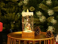 LED glass with resin deco
