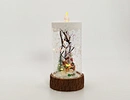 LED glass with resin deco