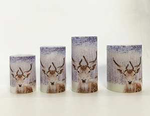 LED wax candle light with decal