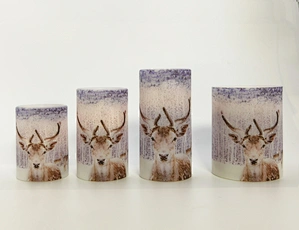 LED wax candle light with decal