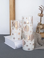 led candle with decal